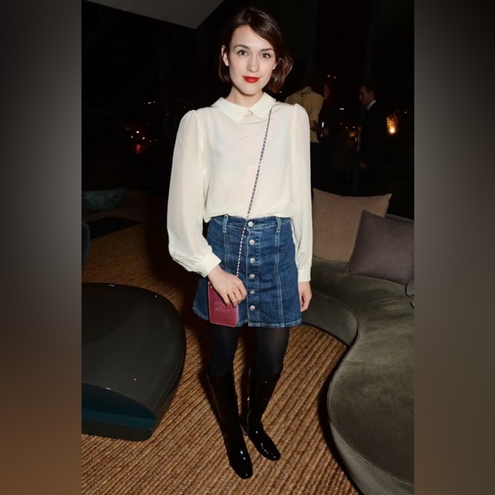 American Apparel Dark Blue Denim Mini Skirt